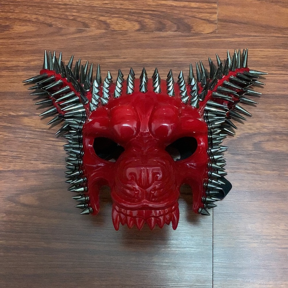 Red Wolf dog Spike Masquerade Party Mask Halloween